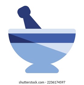 blue mortar design over white