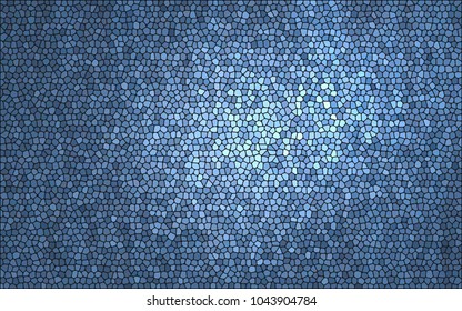 Blue mosaic. Abstract blue tile. Pixel pattern background for design. Aqua grunge texture. Azure halftone effect. Vintage background. Vector illustration.