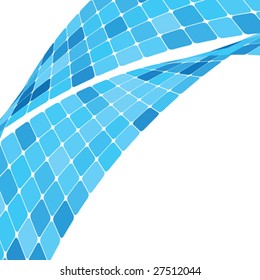 blue mosaic background with copy space, vector illustration