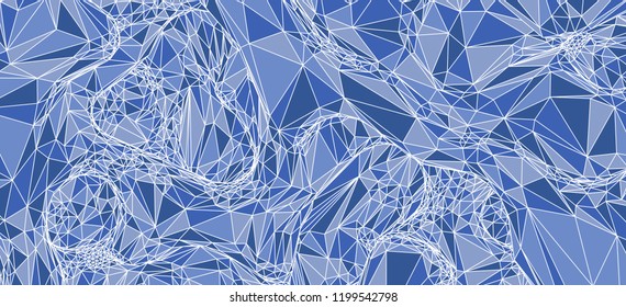 Blue mosaic background. Polygonal vector illustration.