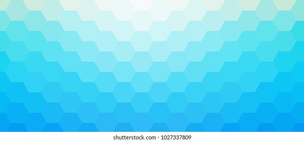 Fondo del mosaico azul, fondo del vector del patrón hexagonal del cielo soleado