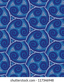 Blue Mosaic Background Texture Tile in Repeat