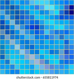 Blue mosaic background. Tiled background. Vector illustration