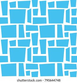 Blue mosaic. Bathroom. Tile texture. Vector seamless pattern. Abstract background.