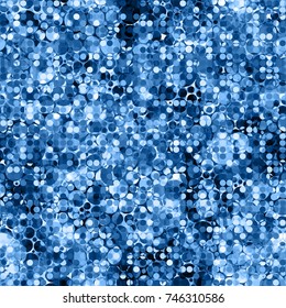 Blue mosaic from circles. Seamless texture. Abstract vector background for web page, banners backdrop, fabric, home decor, wrapping