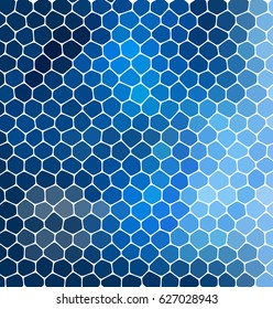 blue mosaic composition with ceramic geometric shapes for your design