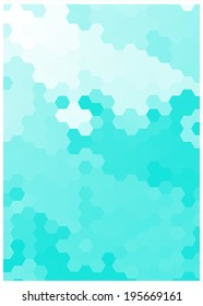 blue mosaic hexagons