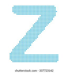 A Blue Mosaic Icon Isolated on a White Background - Z