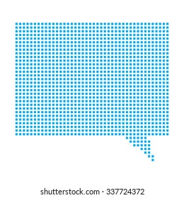 A Blue Mosaic Icon Isolated on a White Background - Speech Bubble Square