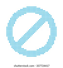 A Blue Mosaic Icon Isolated on a White Background - Stop Sign