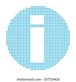 A Blue Mosaic Icon Isolated on a White Background - Round Info