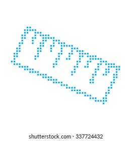 A Blue Mosaic Icon Isolated on a White Background - Ruler
