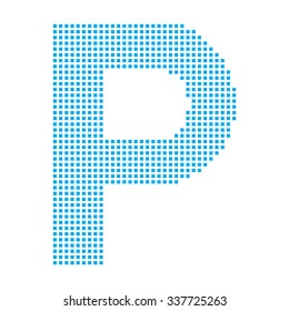 A Blue Mosaic Icon Isolated on a White Background - Parking