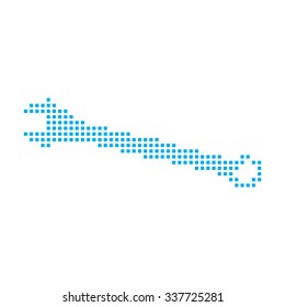 A Blue Mosaic Icon Isolated on a White Background - Spanner