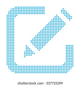 A Blue Mosaic Icon Isolated on a White Background - Pen
