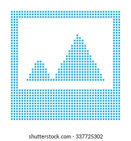 A Blue Mosaic Icon Isolated on a White Background - Picture