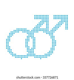 A Blue Mosaic Icon Isolated on a White Background - Gay