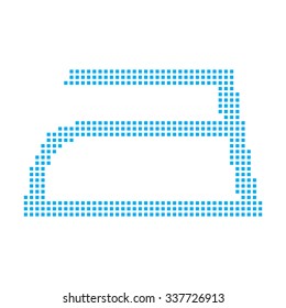 A Blue Mosaic Icon Isolated on a White Background - Iron