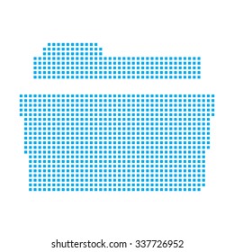 A Blue Mosaic Icon Isolated on a White Background - Folder