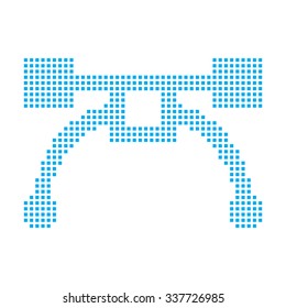 A Blue Mosaic Icon Isolated on a White Background - Pen Tool