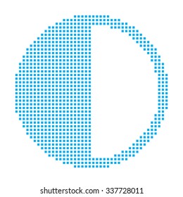 A Blue Mosaic Icon Isolated on a White Background - Halftone