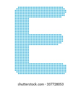 A Blue Mosaic Icon Isolated on a White Background - E