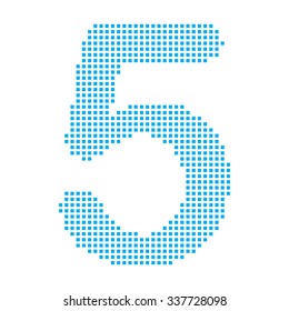 A Blue Mosaic Icon Isolated on a White Background - 5