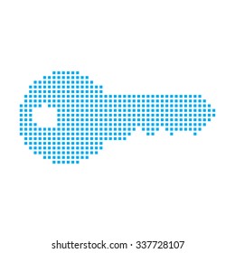A Blue Mosaic Icon Isolated on a White Background - Key