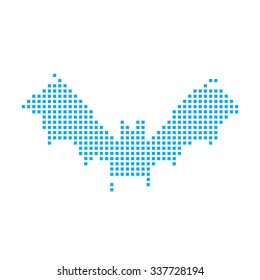 A Blue Mosaic Icon Isolated on a White Background - Bat2