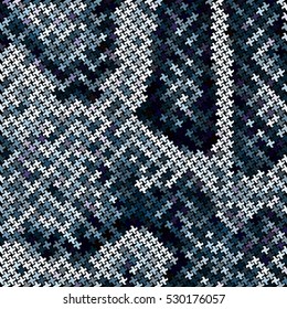 Blue mosaic imitating a snake skin. 
