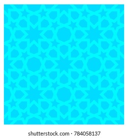 blue mosaic ornament islamic pattern vector