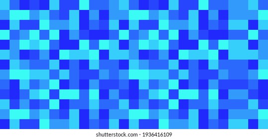 Blue mosaic pattern. Abstract geometric background. Pixel. Vector.