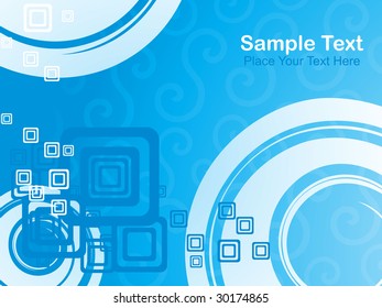 blue mosaic pattern background with sample text