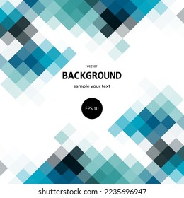 Blue mosaic pattern. Mosaic color gradient. Vector illustration for your design project. Color sample of a pixel landscape.