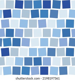 Blue mosaic pieces seamless pattern