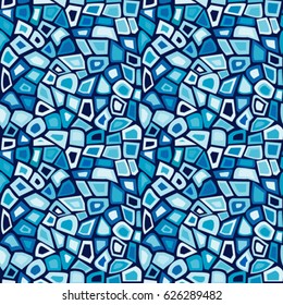 Blue mosaic seamless background