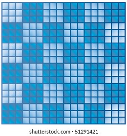 Blue mosaic seamless pattern