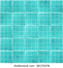 blue mosaic seamless pattern. vector ceramic floor, abstract background