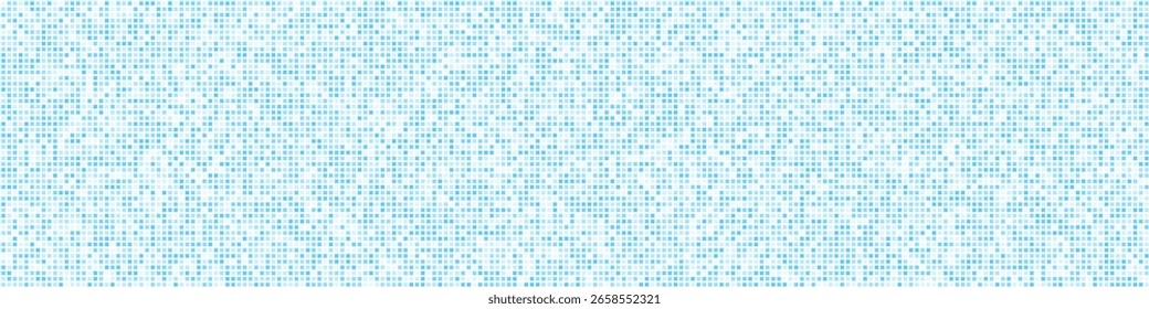 Fondo De Azulejo De Mosaico Azul Para Spa, Sauna, Interior. Patrón digital para la fragmentación de IA, aprendizaje visual automático, Big Data Grid. Textura Ultra Ancha. Fondo de Vector.
