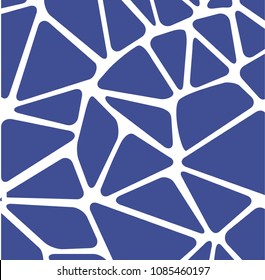 Blue mosaic tiles pattern vector. Barcelona tiles art background.