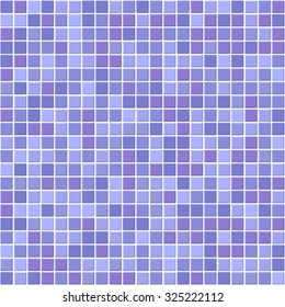 Blue Mosaic Tiles Texture with White Filling. Vector