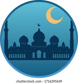 blue mosque in the circle