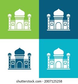 Blue Mosque Flat four color minimal icon set