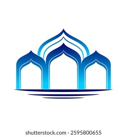 Blue mosque icon design vector