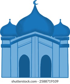 Blue mosque icon vector illustration
