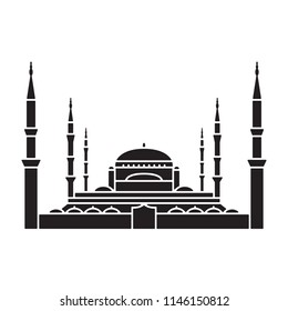 Blue Mosque Istanbul icon. Vector.