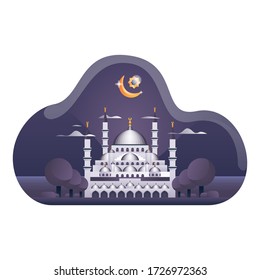 Mezquita Azul con fondo líquido Ilustración