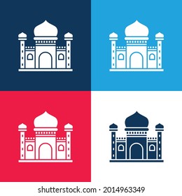 Blue Mosque blue and red four color minimal icon set