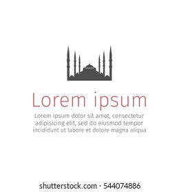 The Blue Mosque silhouette. Vector sign for web graphics.