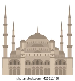 The Blue Mosque, Sultanahmet Camii, Istanbul, Turkey, middle east islamic architecture flat